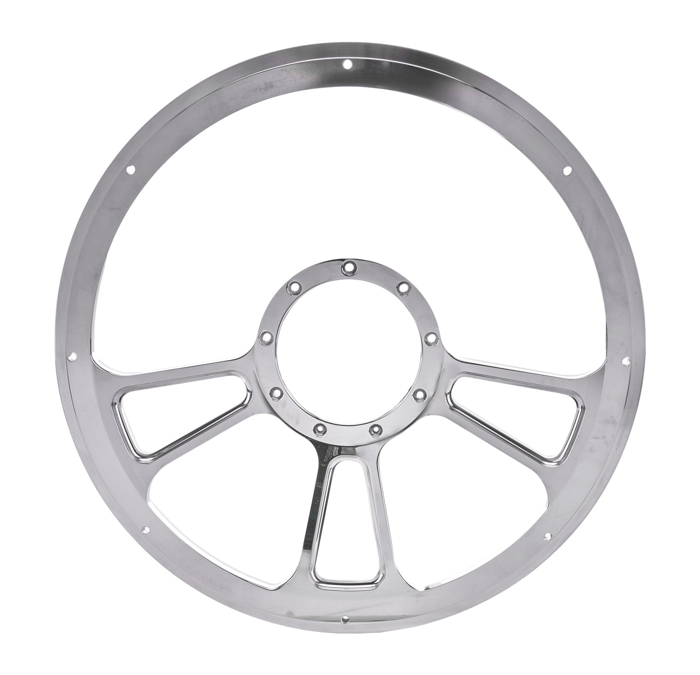Billet Specialties Steering Wheel - Vintec - 14 in Diameter - 2 in Dish - 3-Spoke - Milled Finger Notches - Aluminum -