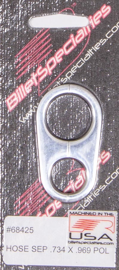 Billet Specialties Hose / Tube Separators - 0.739 in / 0.969 in Holes - Stainless Hardware - Aluminum - Polished - Each