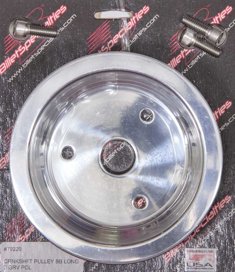 Billet Specialties Crankshaft Pulley - V-Belt - 2 Groove - 6.438 in Diameter - Hardware Included - Aluminum - Polished