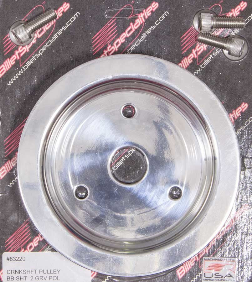 Billet Specialties Crankshaft Pulley - V-Belt - 2 Groove - 6.438 in Diameter - Hardware Included - Aluminum - Polished