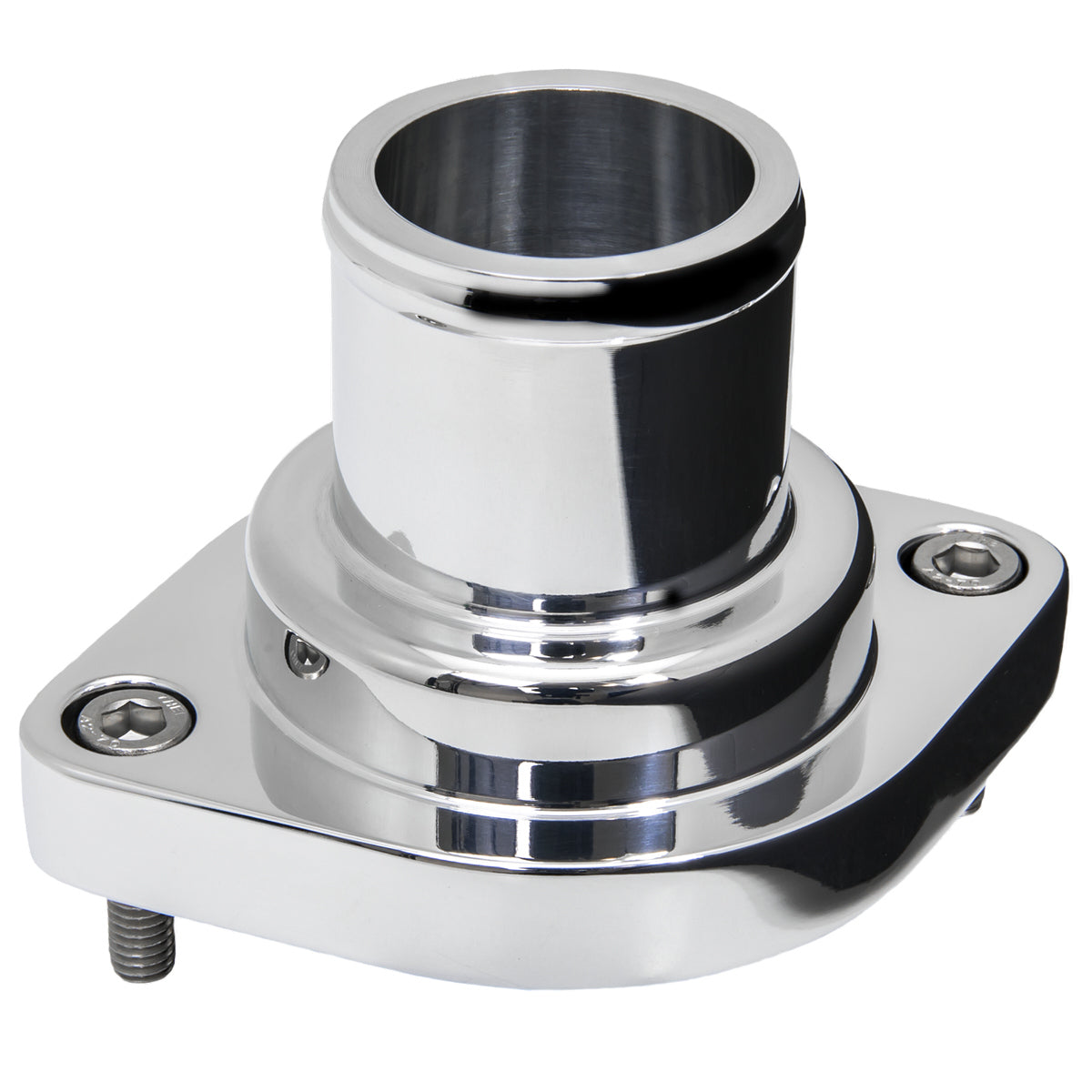 Billet Specialties Water Neck - Straight - 1-1/2 in ID Hose - Stainless Hardware - Aluminum - Polished - GM LS-Series