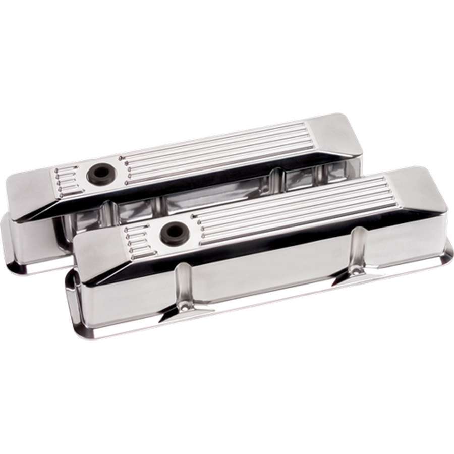 Billet Specialties Valve Cover - Tall - Ribbed - Baffled - Breather Hole - Grommets - Aluminum - Polished - Small