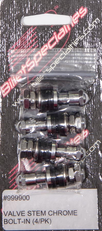 Billet Specialties Valve Stem - Bolt-On - Aluminum - Chrome - Set of 4