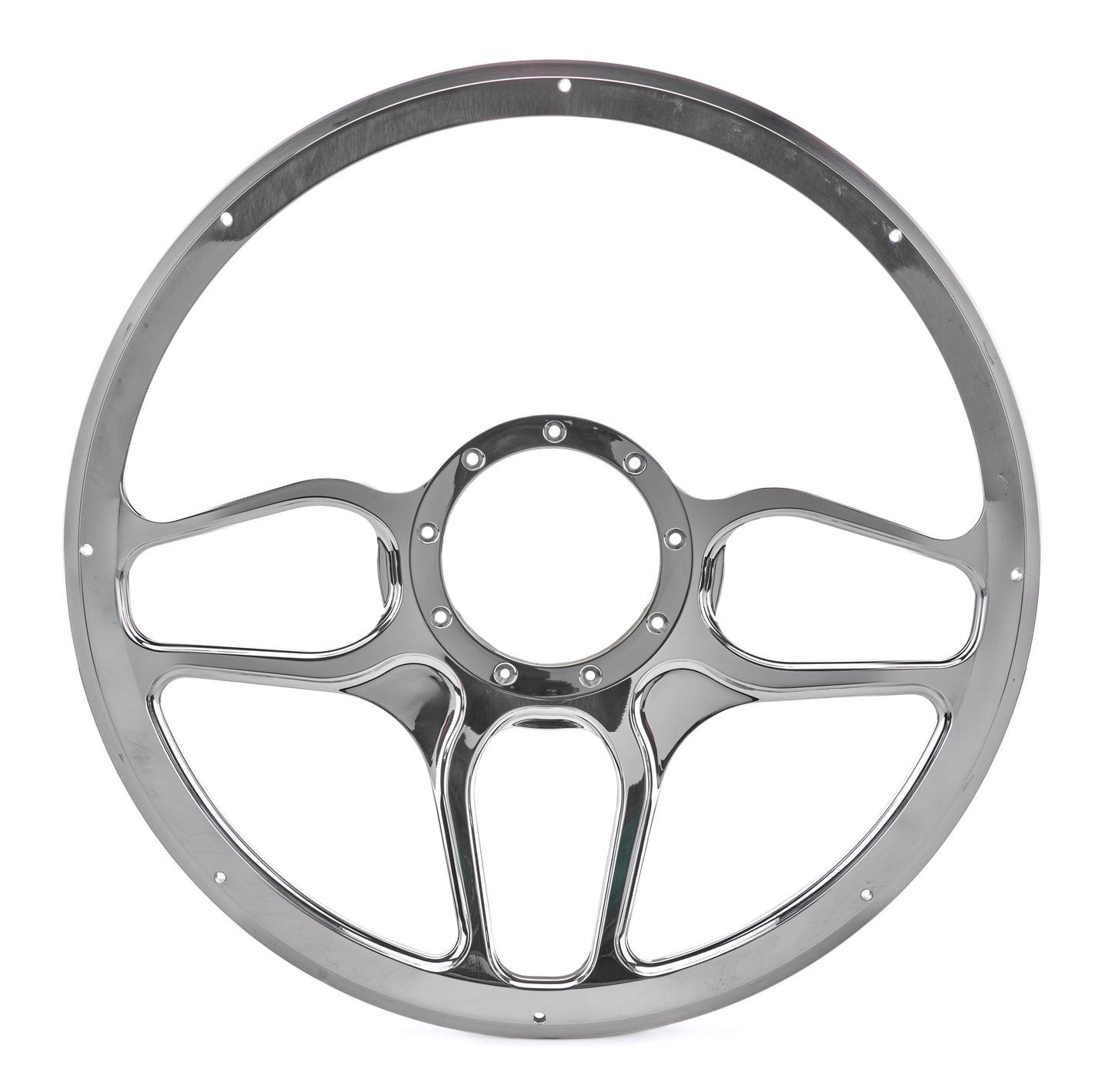 Billet Specialties Steering Wheel - Win Lite - 15.5 in Diameter - 2 in Dish - 6 Spoke - Milled Finger Notches -