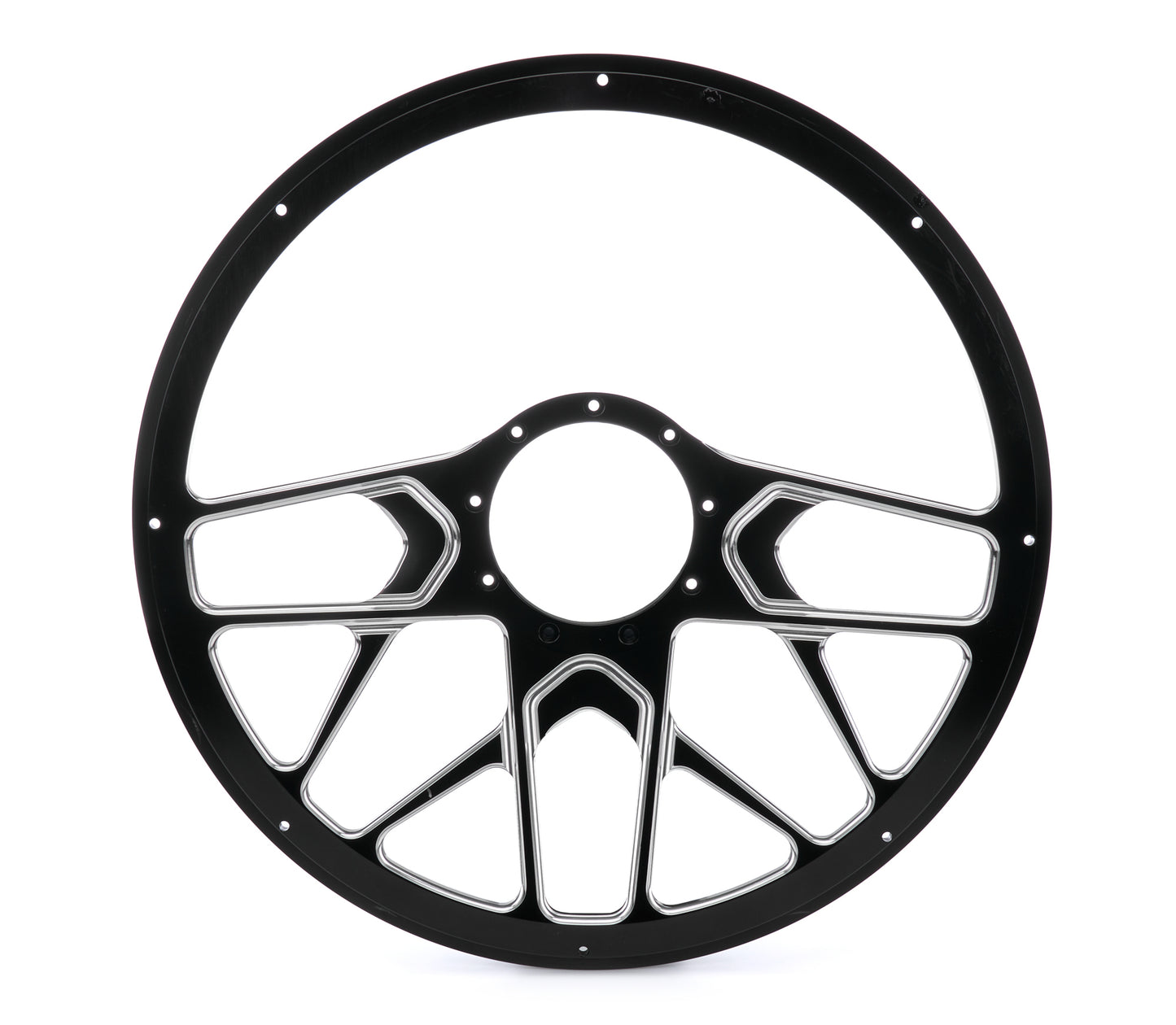 Billet Specialties Steering Wheel - Redline - 15.5 in Diameter - 2 in Dish - 10 Spoke - Milled Finger Notches -