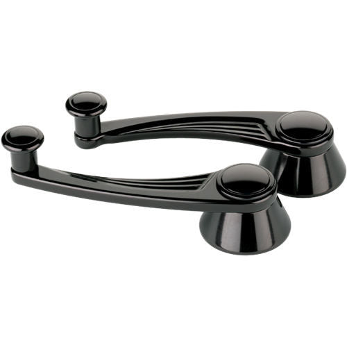 Billet Specialties Window Crank - 4-13/32 in Long - 1/2 in Round Spline - Aluminum - Black Anodized - Pair