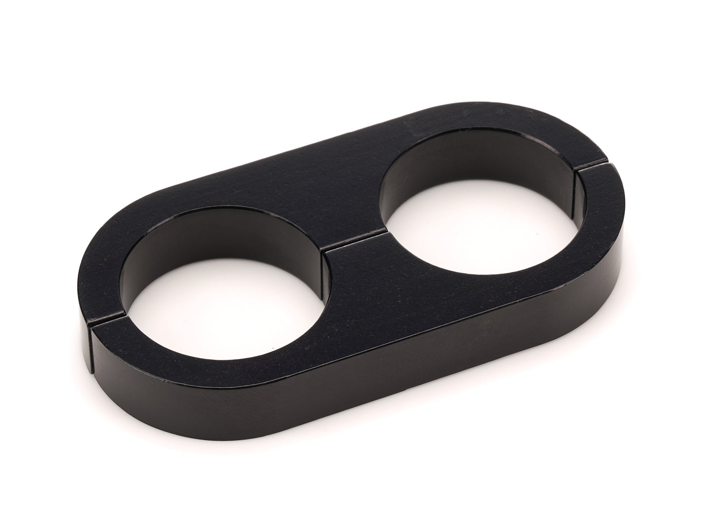 Billet Specialties Hose / Tube Separators - Two 1.015 in Holes - Stainless Hardware - Aluminum - Black Anodized - Each