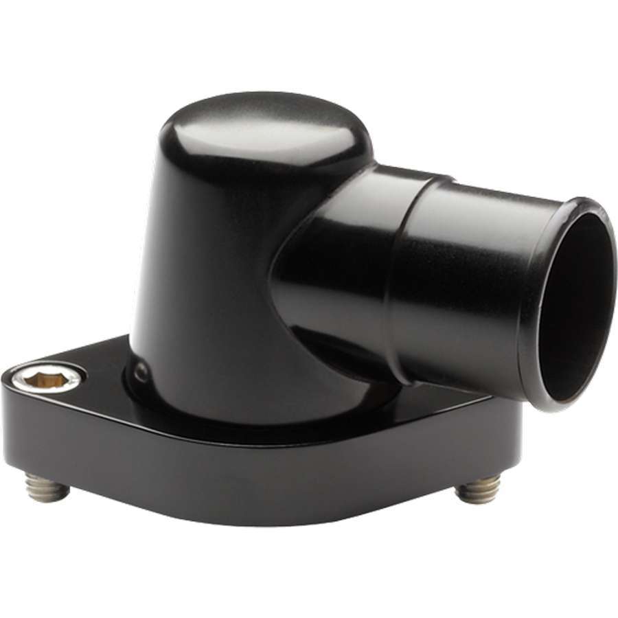 Billet Specialties Water Neck - 90 Degree - 1-1/2 in ID Hose - O-Ring - Stainless Hardware - Aluminum - Black Anodized