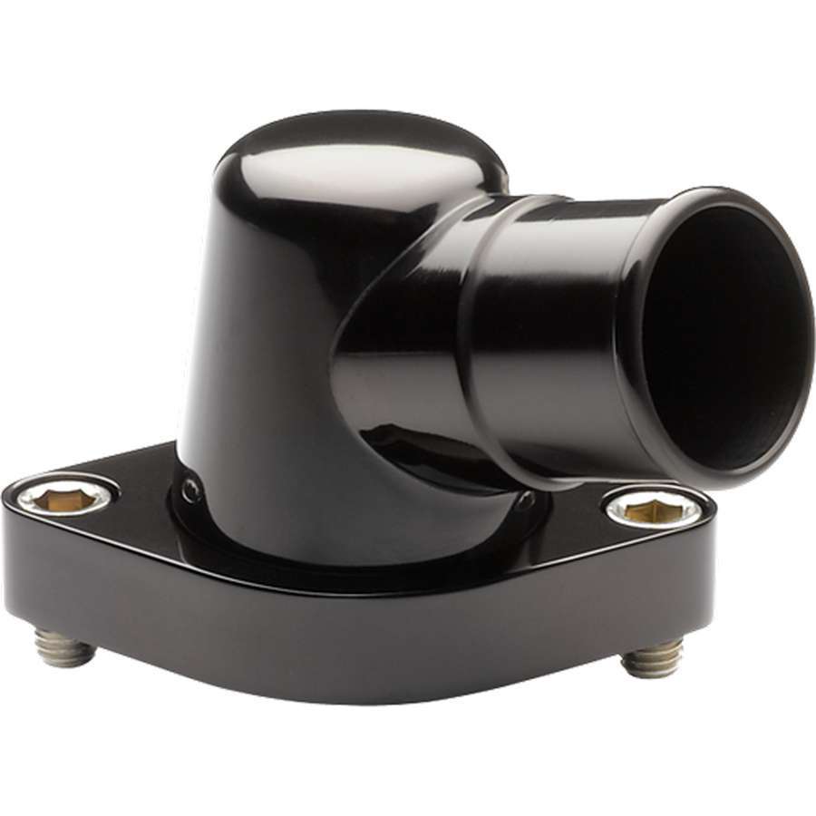 Billet Specialties Water Neck - 75 Degree - 1-1/2 in ID Hose - Swivel - O-Ring - Stainless Hardware - Aluminum - Black