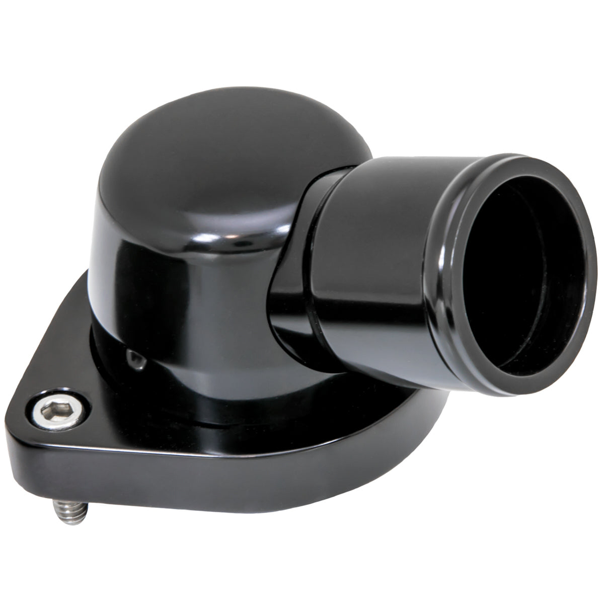 Billet Specialties Water Neck - 15 Degree - 1-1/2 in ID Hose - Swivel - Stainless Hardware - Aluminum - Black Anodized