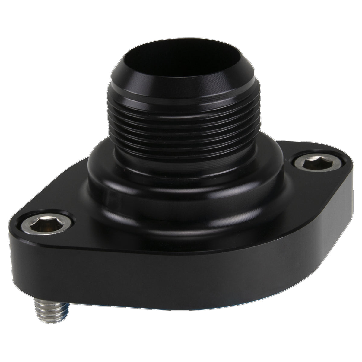 Billet Specialties Water Neck - Straight - 20 AN Male - Stainless Hardware Included - Aluminum - Black Anodized -