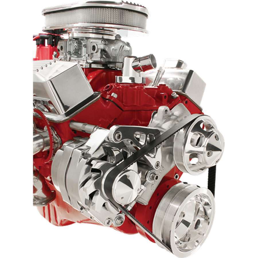 Billet Specialties Alternator Bracket - Passenger Side - Mid Mount - Head / Water Pump Mount - Aluminum - Polished -