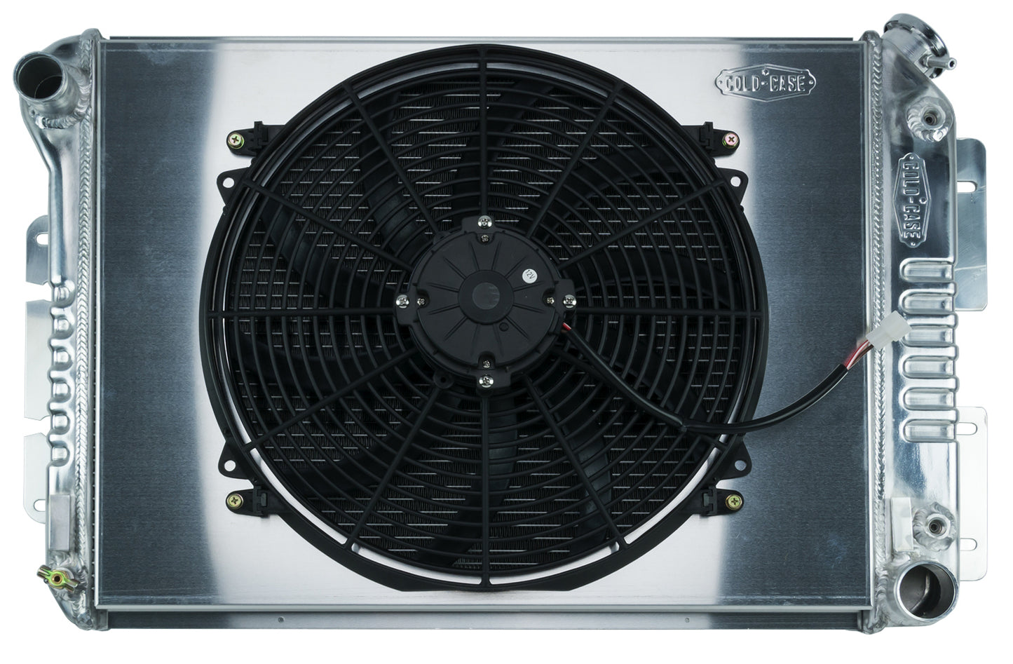 Cold Case Radiators Radiator and Fan - 31.25 in W x 18.5 in H x 3 in D - Driver Side Inlet - Passenger Side Outlet -