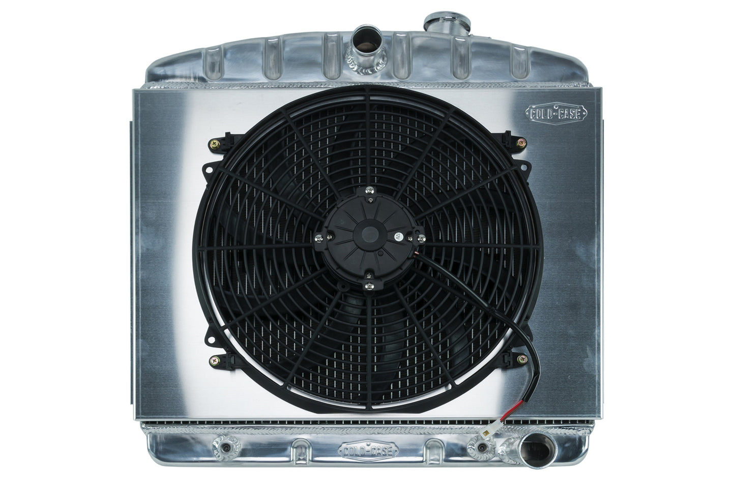 Cold Case Radiators Radiator and Fan - 23.5 in W x 23.5 in H x 3 in D - Center Inlet - Passenger Side Outlet -