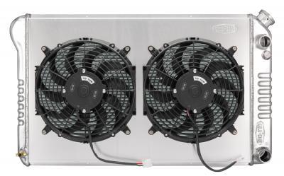 Cold Case Radiators Radiator and Fan - 31.5 in W x 18.5 in H x 3 in D - Dual Fans - Passenger Side Inlet - Passenger