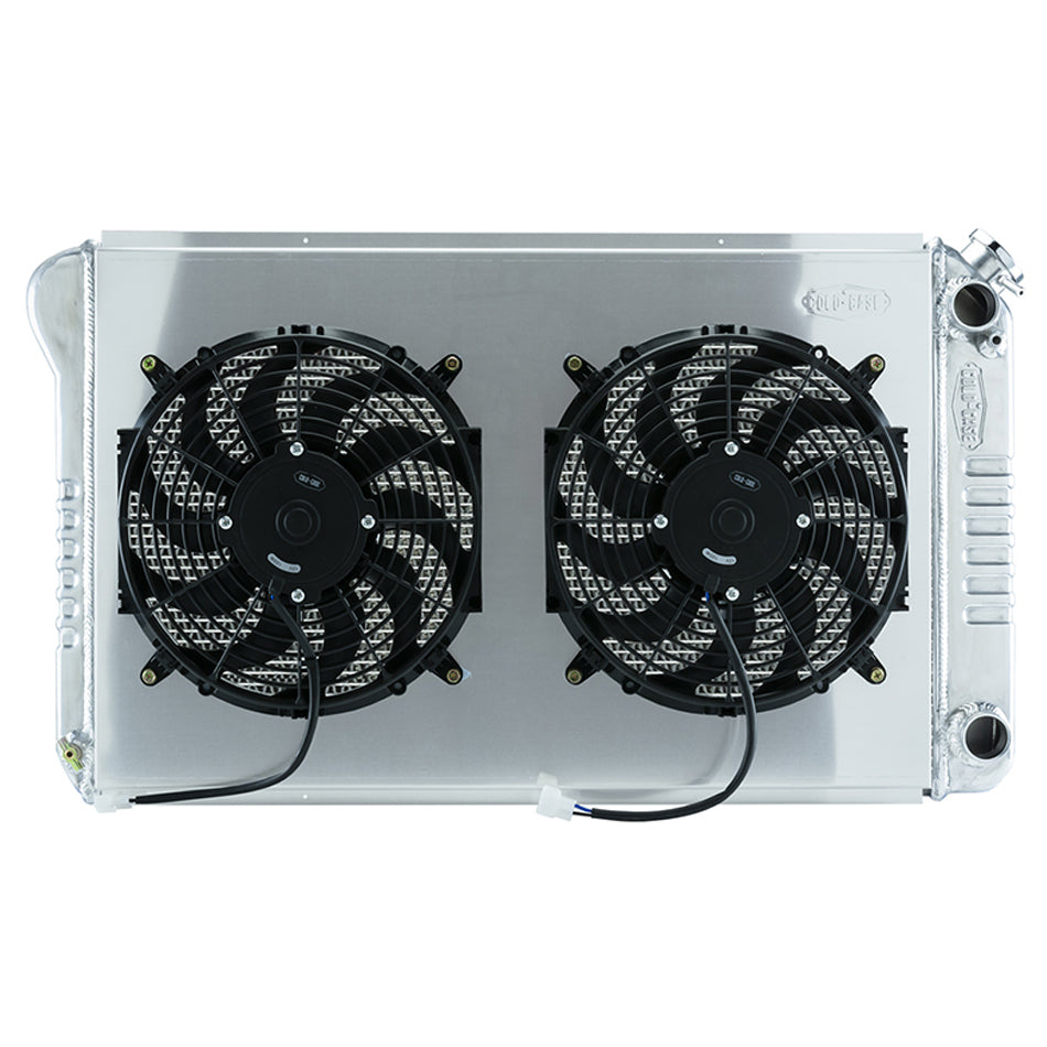 Cold Case Radiators Radiator and Fan - 34.21 in W x 18.82in H x 3 in D - Dual Fans - Passenger Side Inlet - Passenger