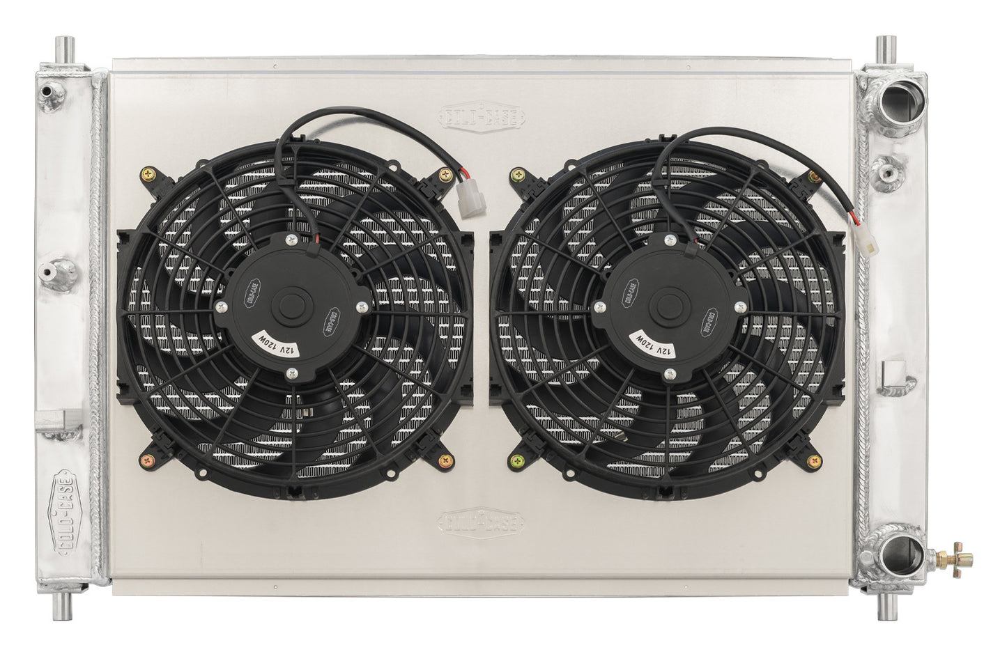 Cold Case Radiators Radiator and Fan - 28 in W x 19.9 in H x 6.75 in D - Dual Fans - Passenger Side Inlet - Driver