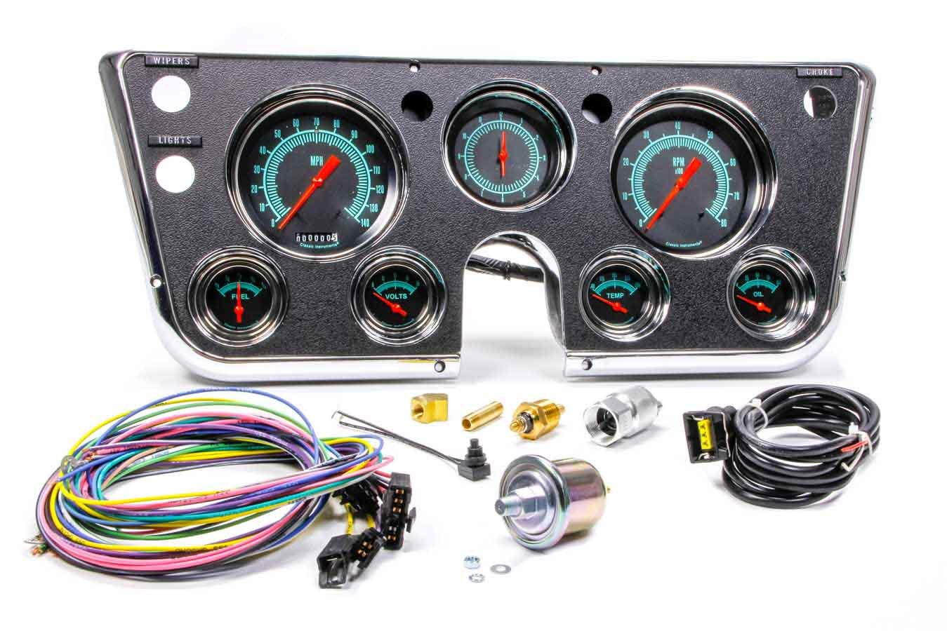 Classic Instruments Gauge Kit - G Stock - Analog - Clock / Fuel Level / Oil Pressure / Speedometer / Tachometer /