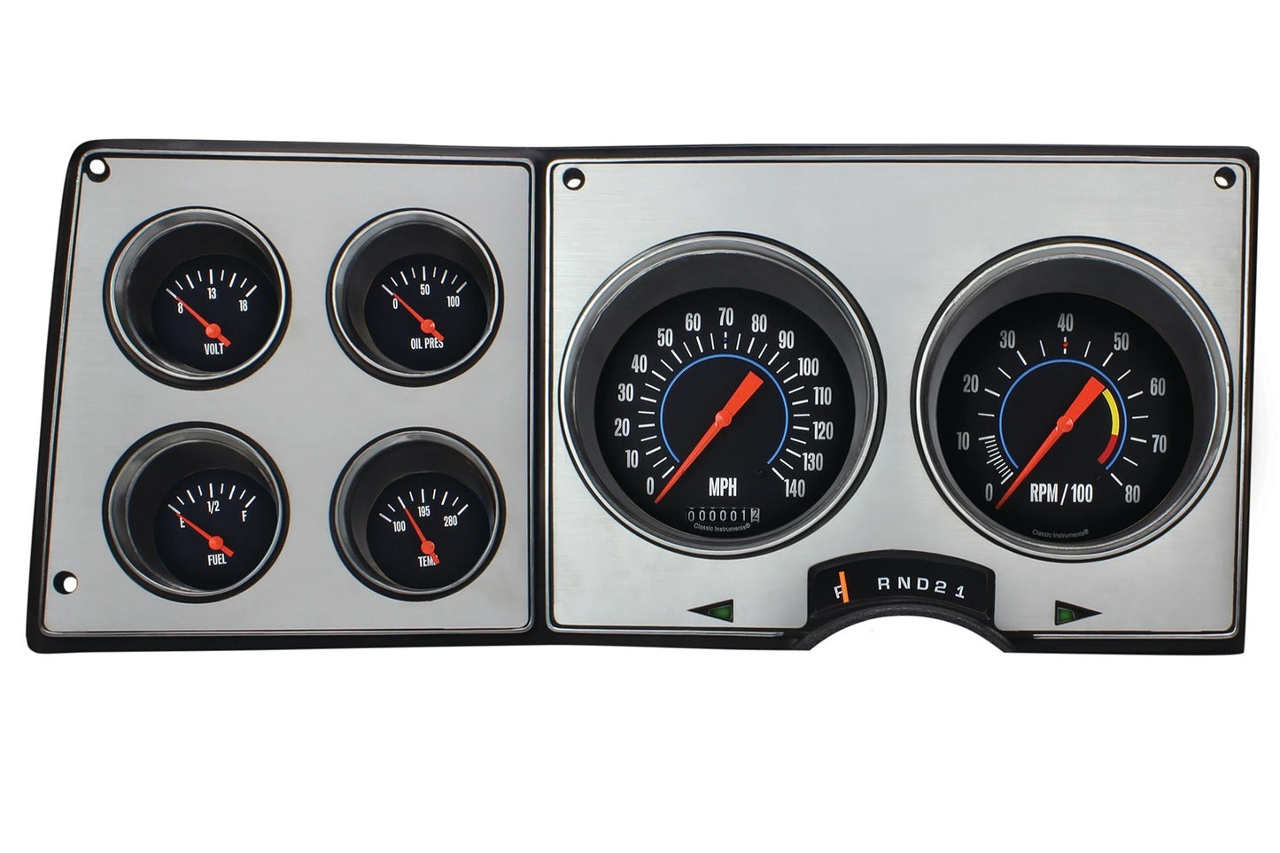 Classic Instruments Gauge Kit - Direct-Fit - Analog - Fuel Level / Oil Pressure / Speedometer / Tachometer / Voltmeter