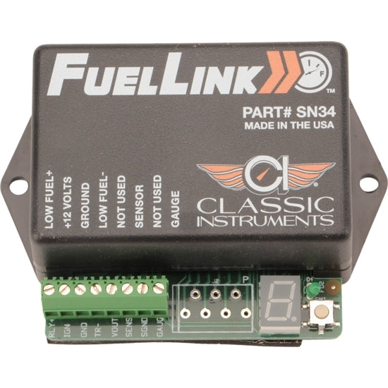 Classic Instruments Fuel Level Interface - Fuellink - 0-350 Ohms - LED Calibration Readout - Low Fuel Light Trigger -