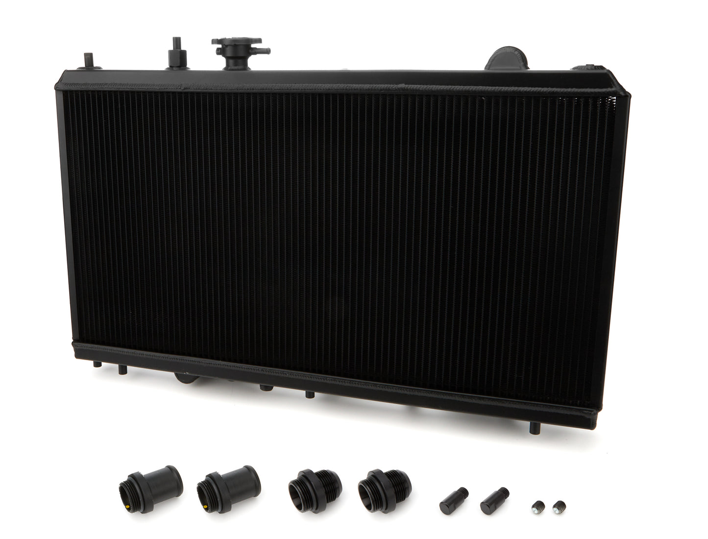 Csf Cooling Radiator - 27.625 W x 2.375 D - Single Pass - Driver Side Inlet - Passenger Side Outlet - Aluminum - Black