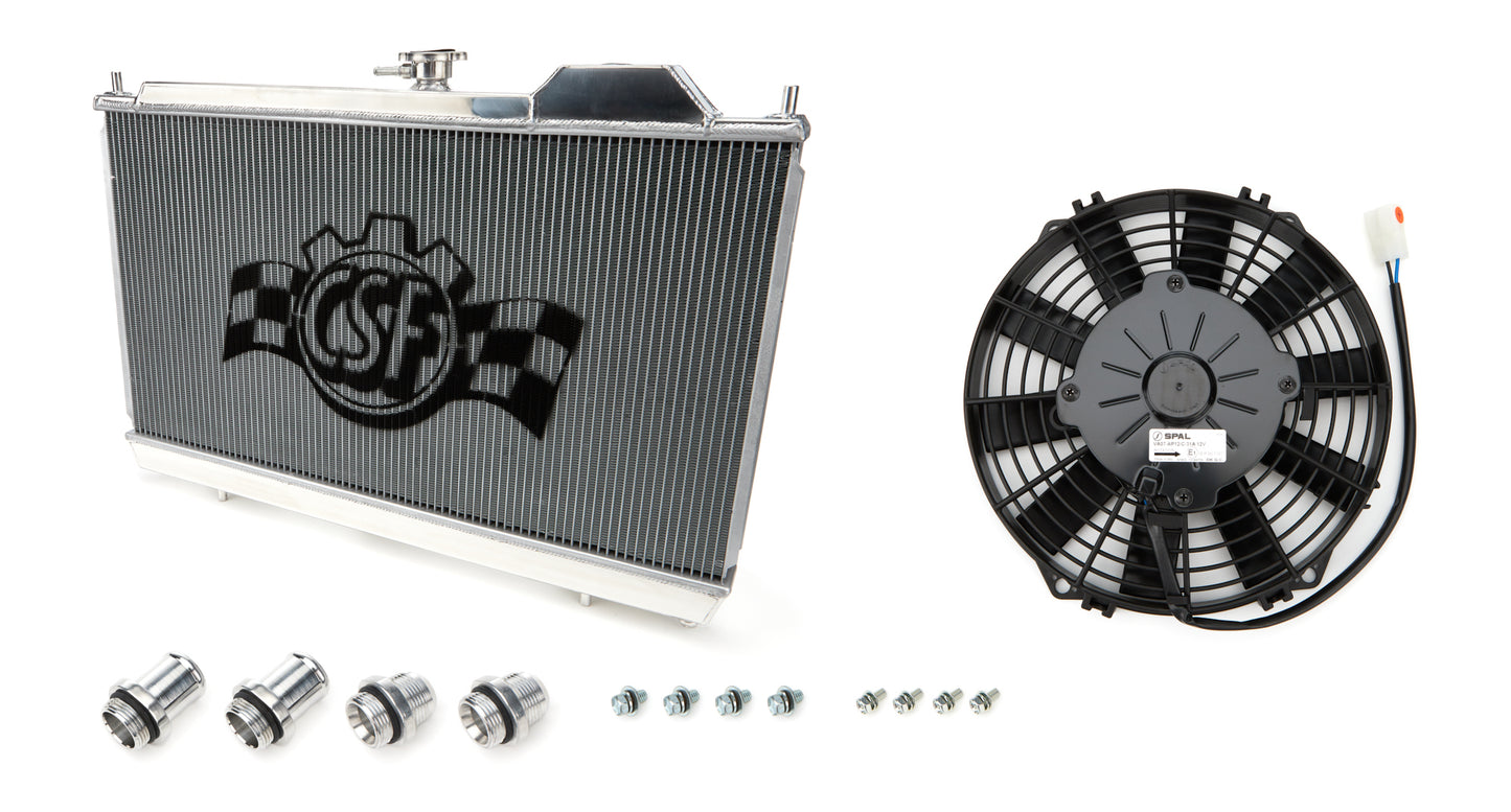 Csf Cooling Radiator - 27.625 in W x 14.75 in H x 1.25 in D - Single Pass - Driver Side Inlet - Driver Side Outlet -