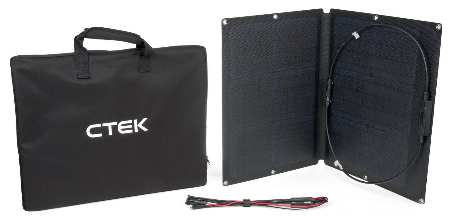 Ctek Battery Charger Solar Panel - Folding - 60W - Cable Included - Black - Each
