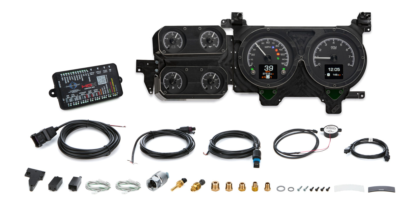 Dakota Digital Gauge Kit - HDX Direct Fit - Analog - Fuel / Oil Pressure / Speedometer / Tachometer / Voltmeter /