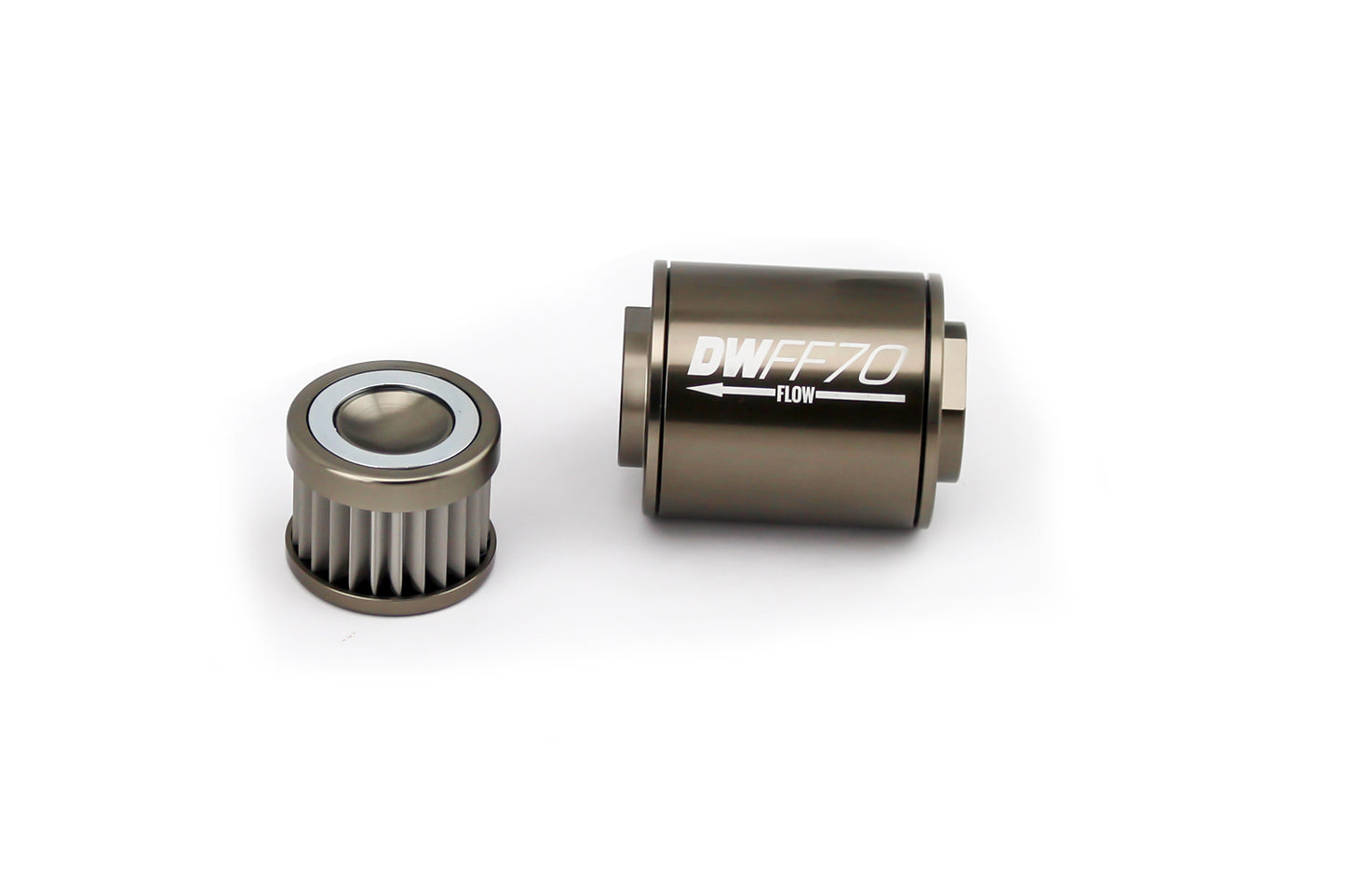 Deatschwerks Fuel Filter - In-Line - 100 Micron - Stainless Element - 10 AN Female O-Ring Inlet - 10 AN Female O-Ring