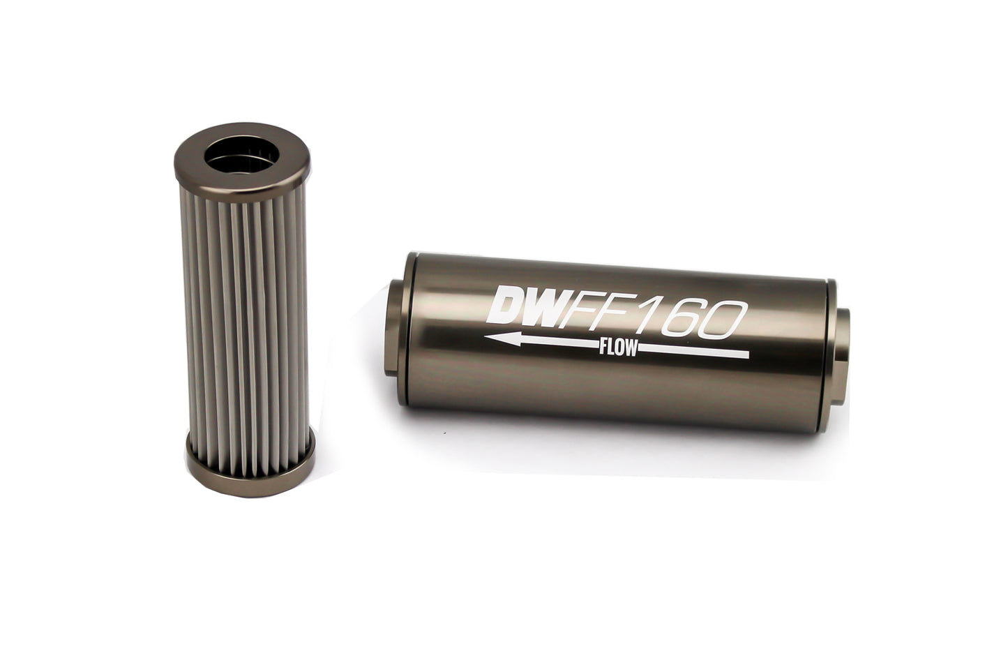 Deatschwerks Fuel Filter - In-Line - 10 Micron - Stainless Element - 10 AN Female O-Ring Inlet - 10 AN Female O-Ring