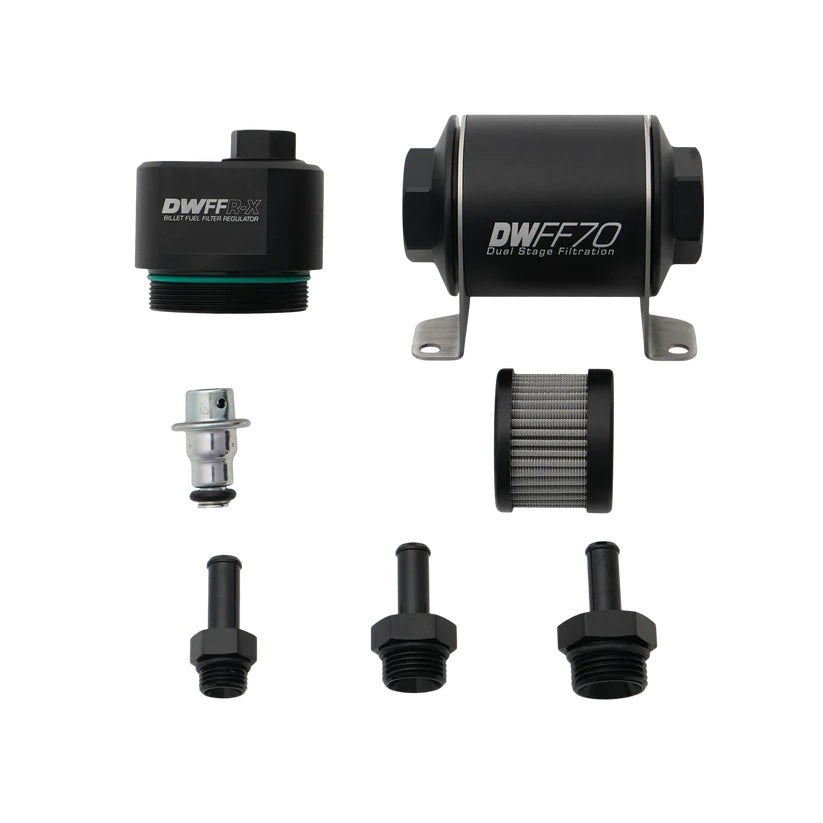 Deatschwerks Fuel Pressure Regulator - 58 PSI - In-Line - 8 AN Female O-Ring Inlet - 10 AN Female O-Ring Outlet - 6 AN