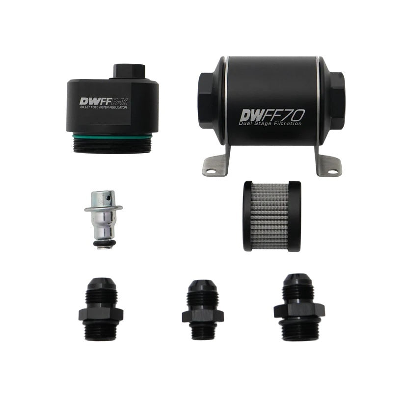 Deatschwerks Fuel Pressure Regulator - 58 PSI - In-Line - 8 AN Female O-Ring Inlet - 10 AN Female O-Ring Outlet - 6 AN