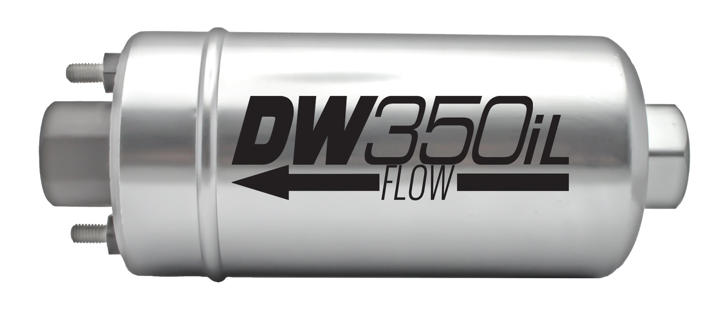 Deatschwerks Fuel Pump - DW350iL - Electric - In-Line - 350 lph - 8 AN Female O-Ring Inlet / Outlet - Install Kit -