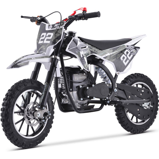 MotoTec Demon 40cc 4-Stroke Kids Gas Dirt Bike White - view 2