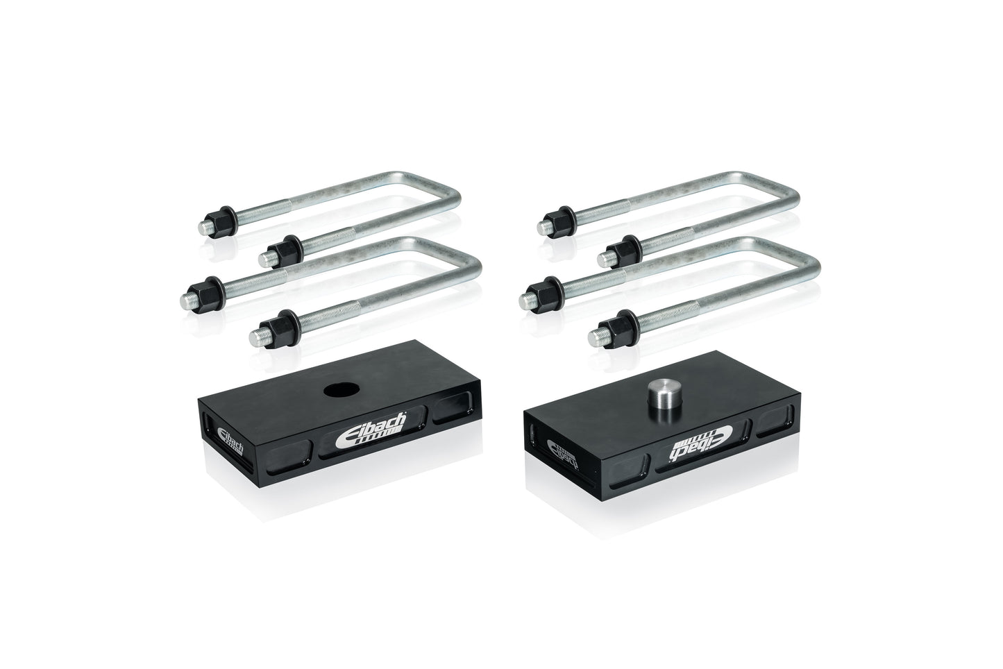 Eibach Leaf Spring Block - 1 in Height - Hardware / U-Bolts - Aluminum - Black Anodized - Toyota Midsize Truck 2005-23