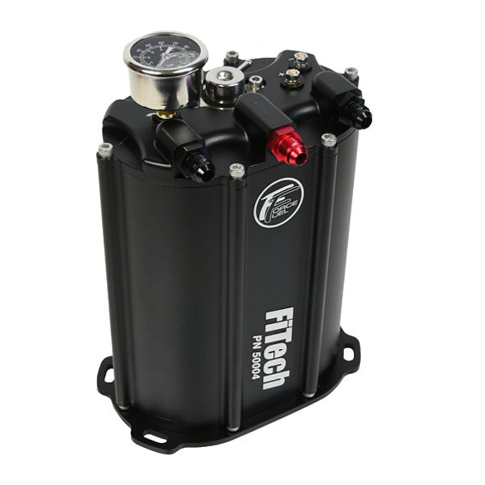 Fitech Fuel Injection Fuel Pump - Force Fuel System - 90 gph - 340 lph - 58 psi - Aluminum - Black Anodized -