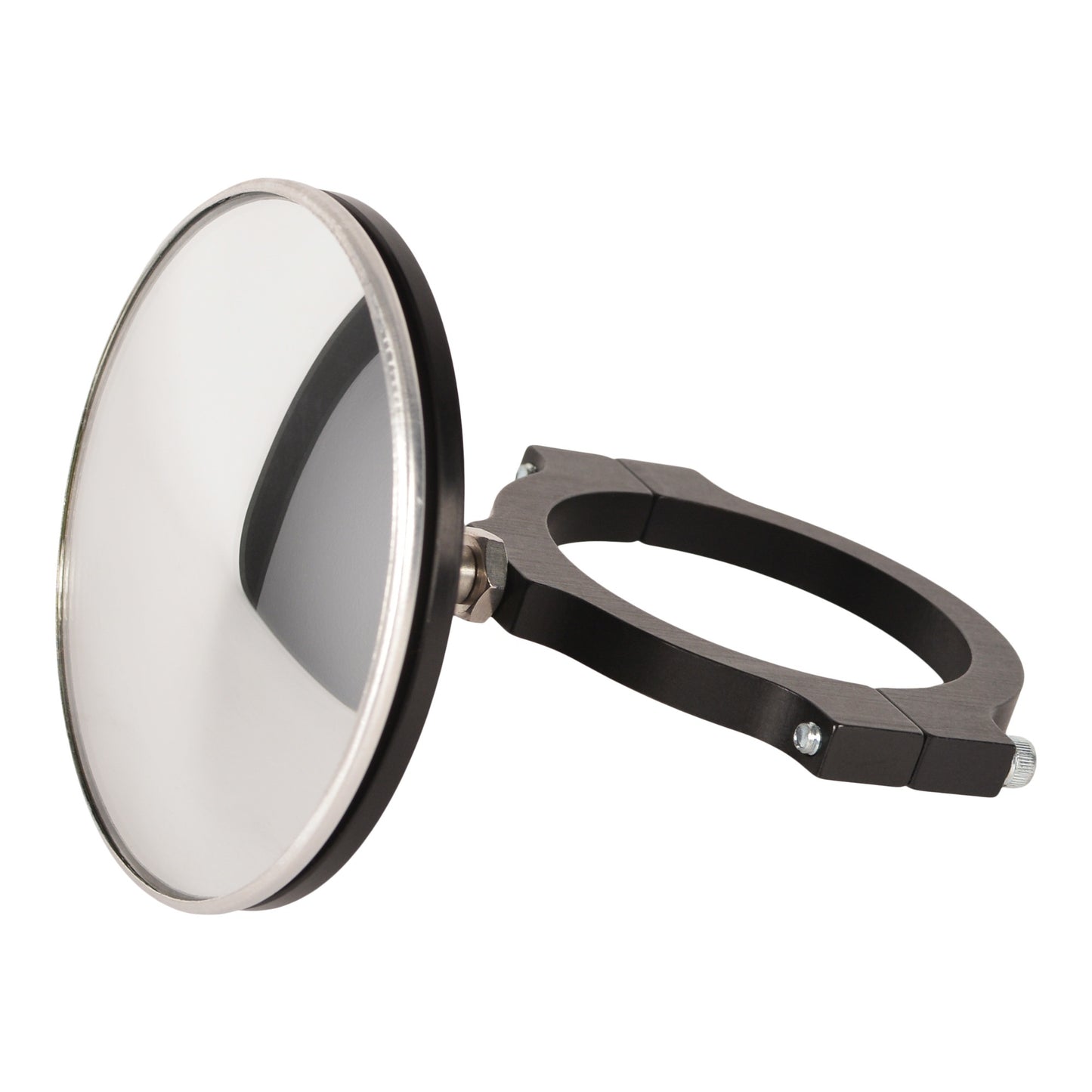 Joes Racing Products Mirror - Side View - Round - 3 in Diameter - Clamp-On - 1.5 in Tube - Aluminum - Black Anodized -