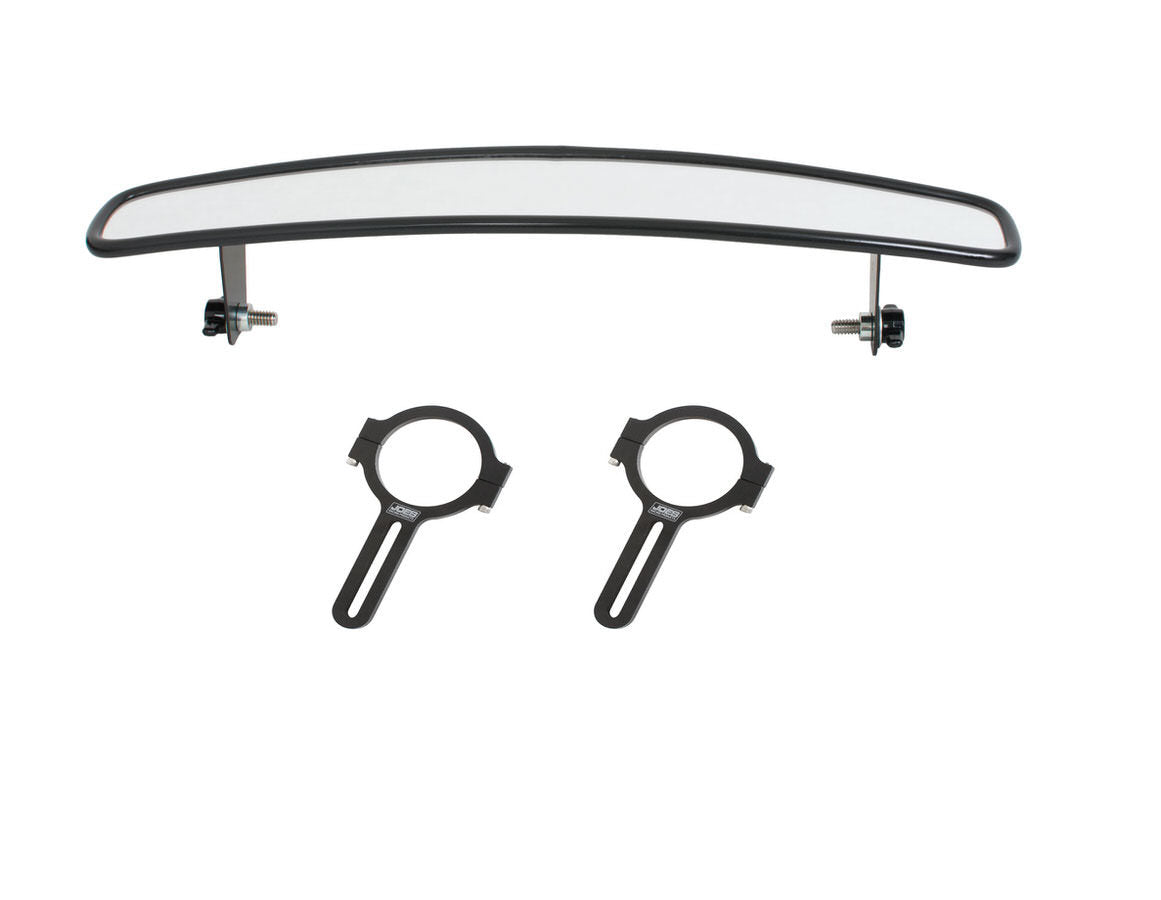 Joes Racing Products Mirror - Rear View - Wide Angle - 14 in Wide x 3 in Tall - Clamp-On - 1.75 in Tube Mount Brackets