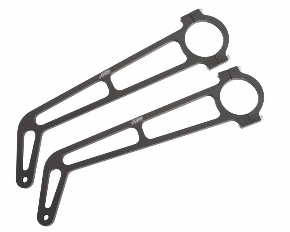 Joes Racing Products Mirror Bracket - Clamp-On - 9 in - Aluminum - Black Anodized - 1.5 in OD Tube - Pair