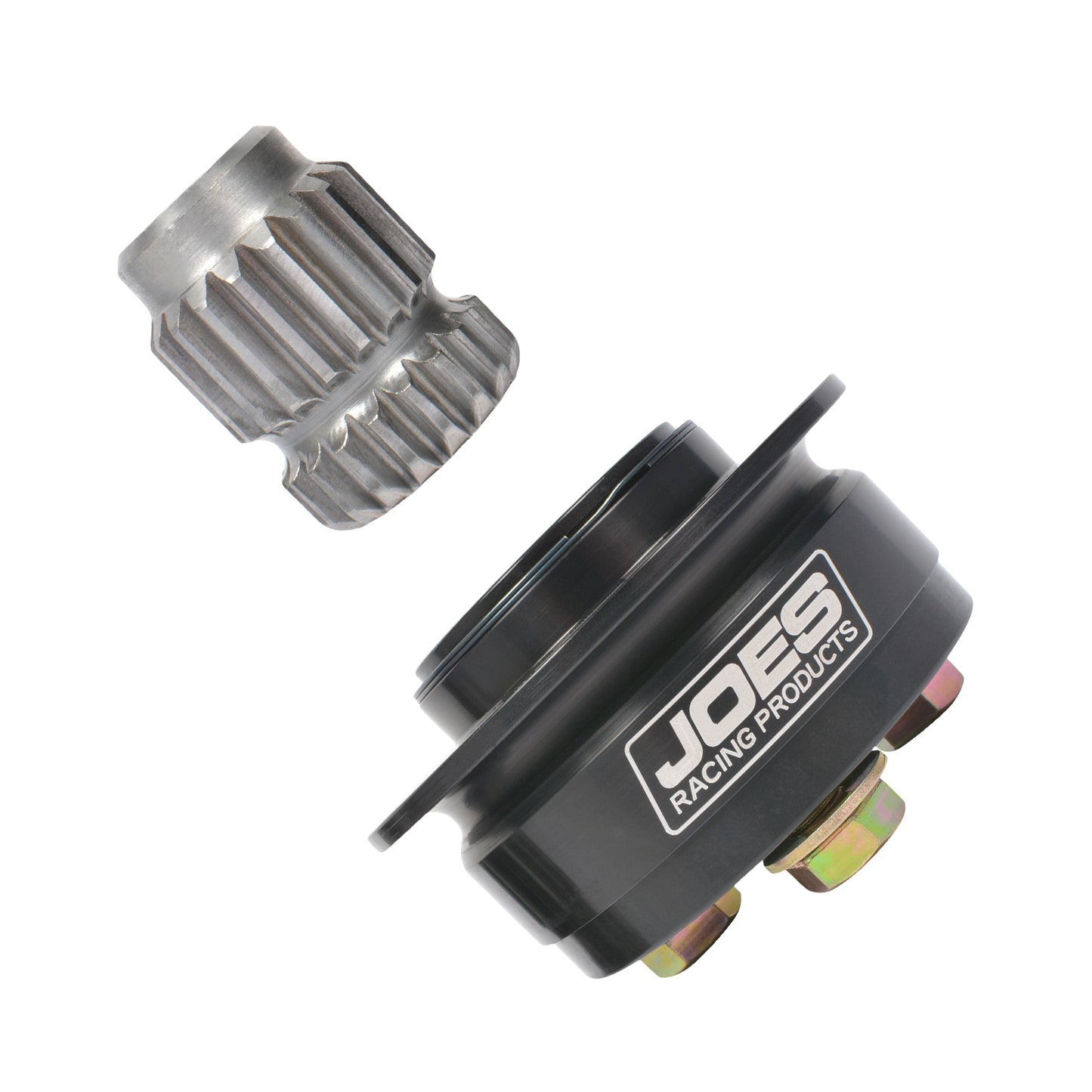 Joes Racing Products Steering Wheel Quick Release - Pinless - 360 Degree Release - Aluminum - Black Anodized - 3-Bolt