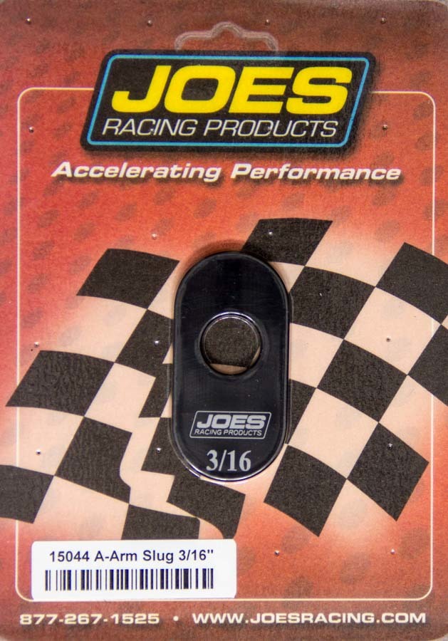Joes Racing Products Control Arm Caster Slug - 1/2 in ID Hole - 3/16 Offset - Aluminum - Black Anodized - Joes Slotted