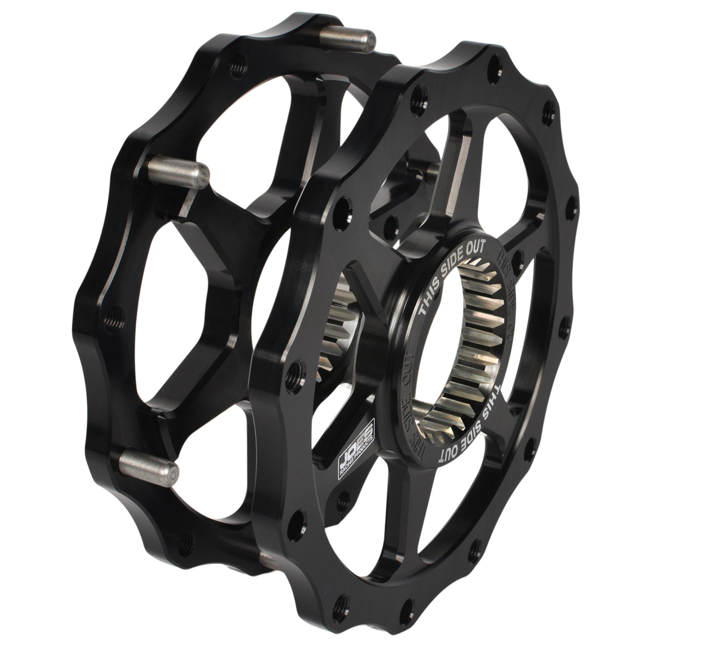 Joes Racing Products Sprocket Carrier - 1-3/4 x 27 Spline - 5-1/4 in Bolt Circle - Aluminum - Black Anodized - Each