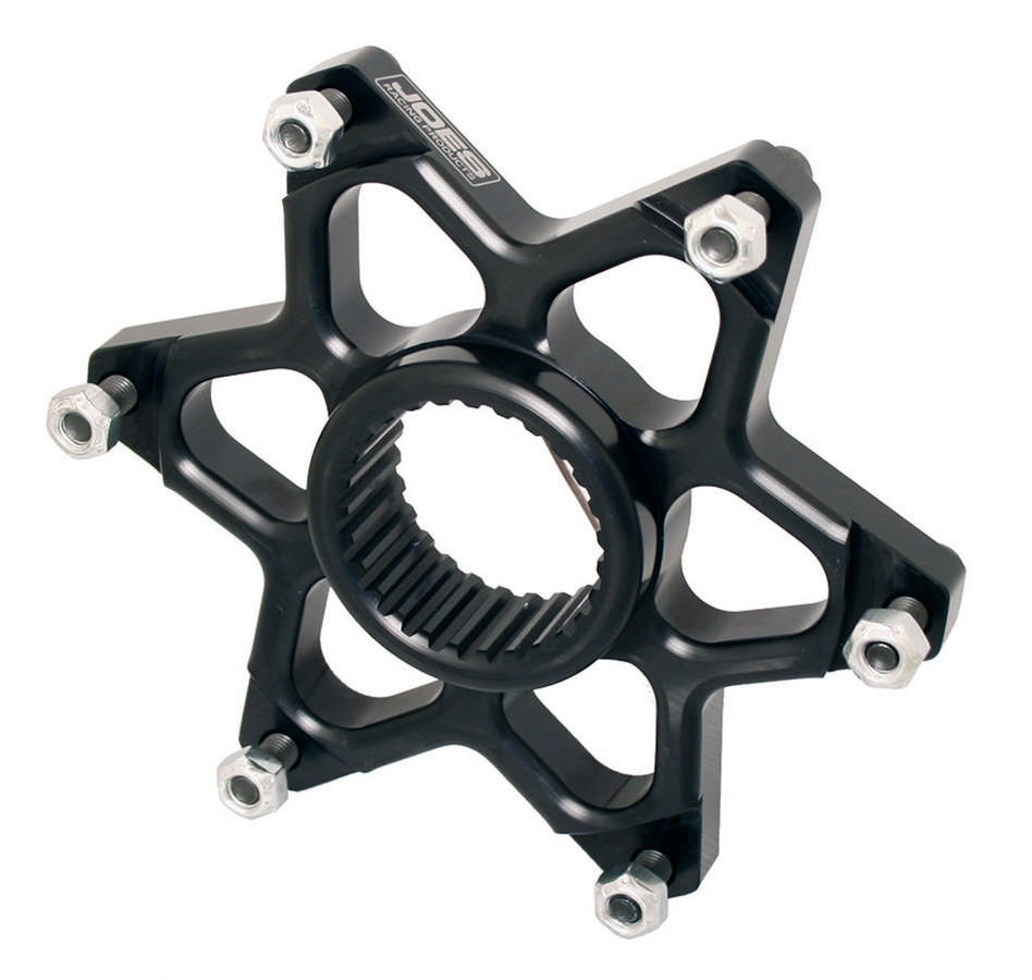 Joes Racing Products Rotor Mount - 1-3/4 in ID - 27 Spline - 1/4 in Bolts - Aluminum - Black Anodized - 6-Bolt Rotors