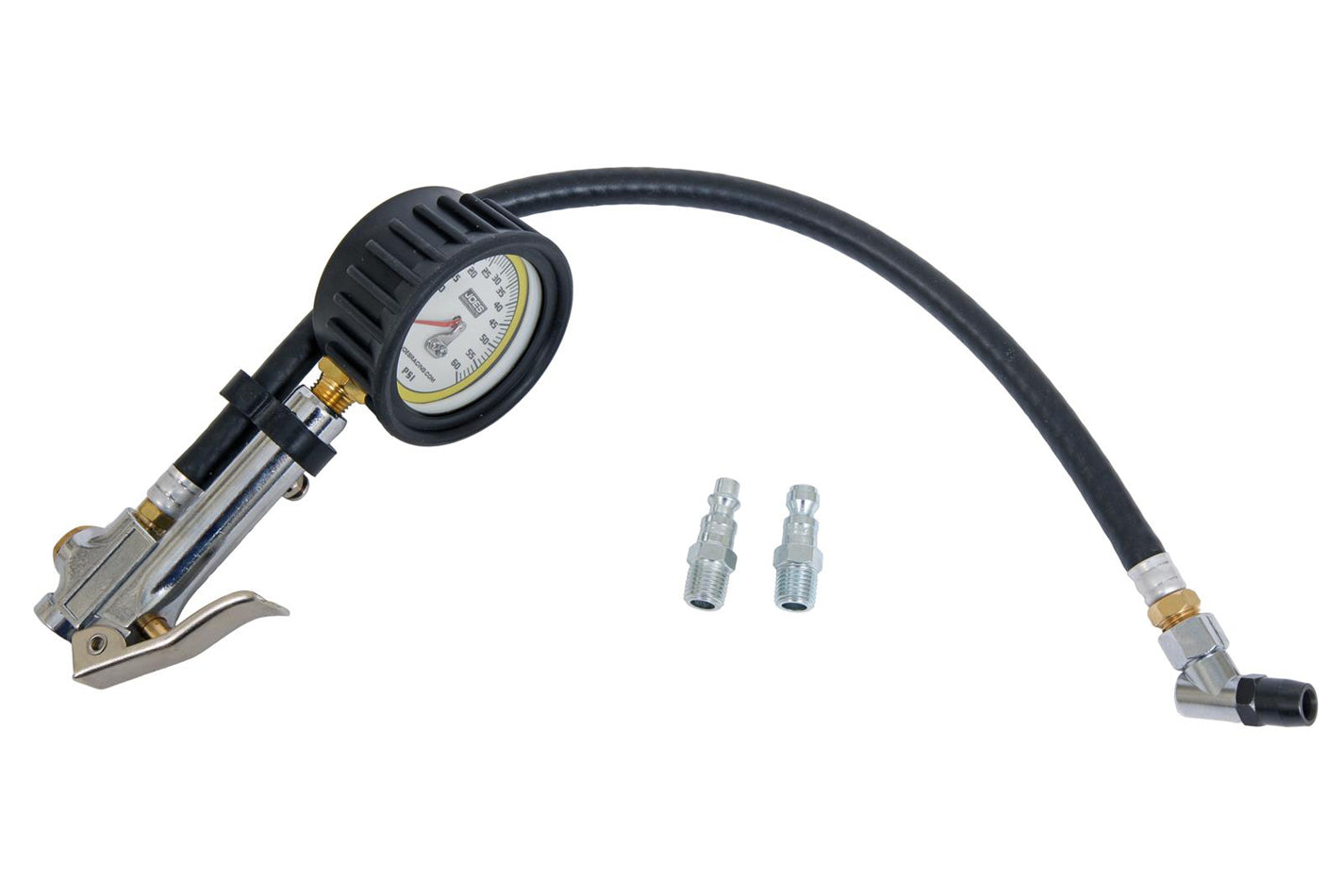 Joes Racing Products Tire Inflator and Gauge - Quick Fill - 0-60 psi - Analog - Glow in the Dark - 2-1/2 in Diameter -