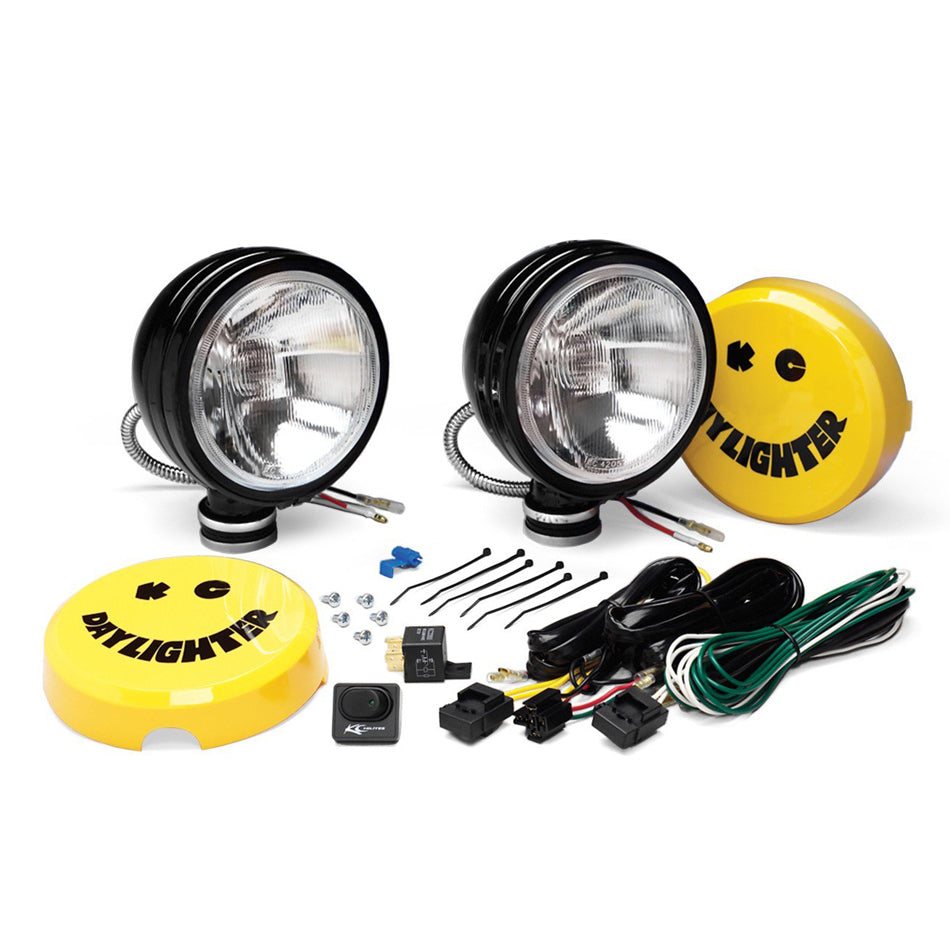 Kc Hilites Light Assembly - Daylighter - Spread - 6 in Round - 100 Watts - Halogen - Surface Mount - Steel - Black
