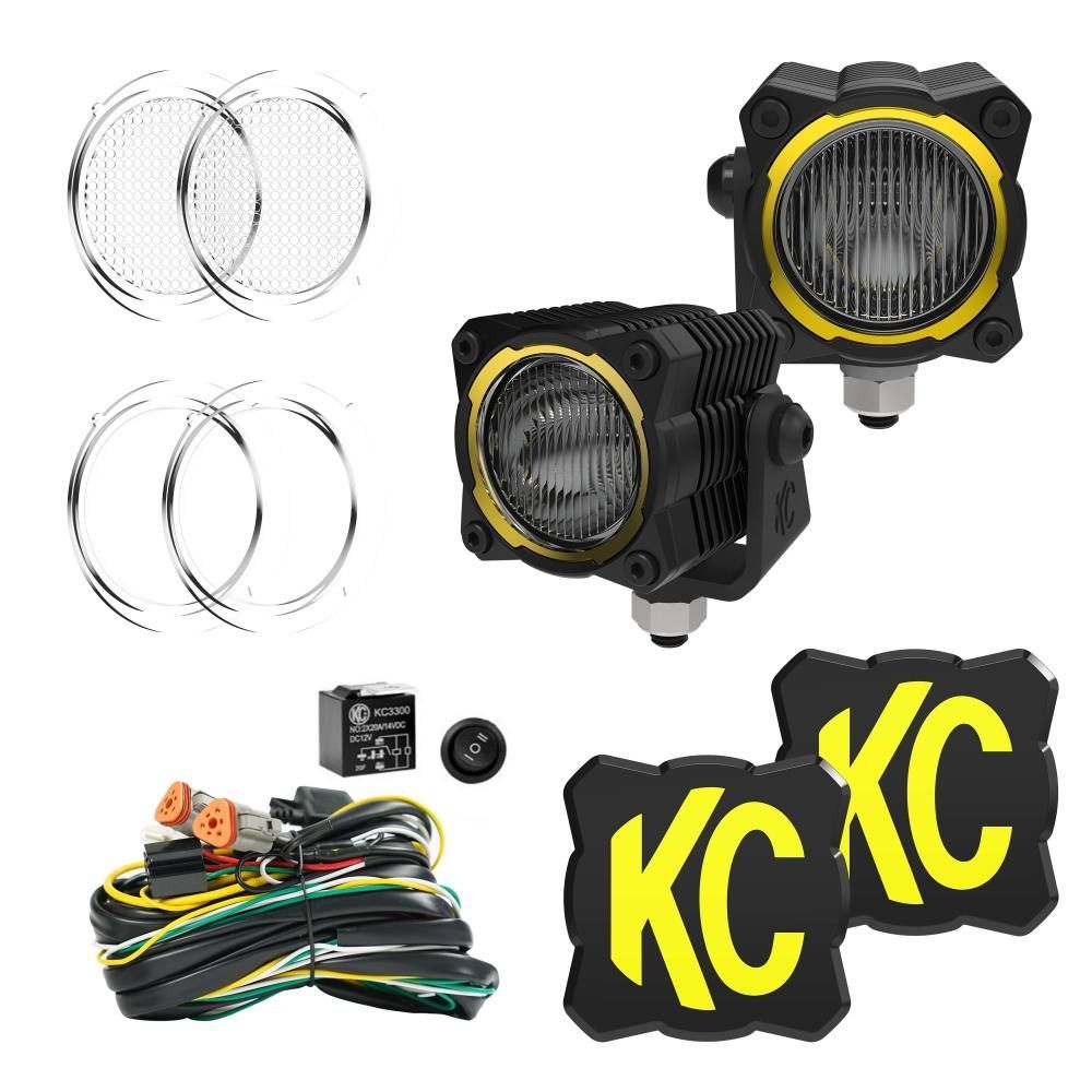Kc Hilites LED Light Assembly - Flex Era 1 - Spot - 46 Watts - White LED - White / Amber Lens - Bumper / Pillar /