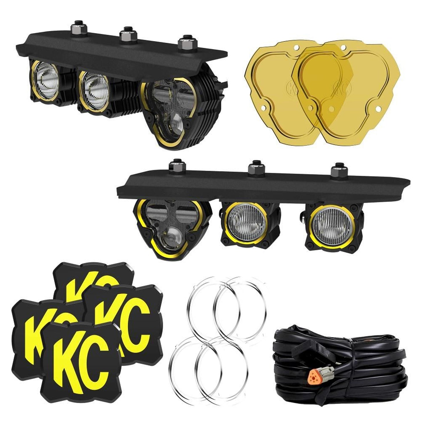 Kc Hilites LED Light Assembly - Flex Era - Fog - 90 Watts - 5 White LED - Bumper Mount - Aluminum - Black Anodized -