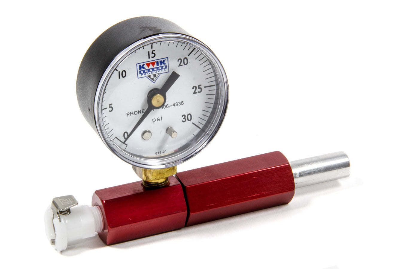 Kwik Change Products Tire Pressure Relief Valve Setting Tool - 0-30 psi Gauge - Aluminum / Steel - Red - Each