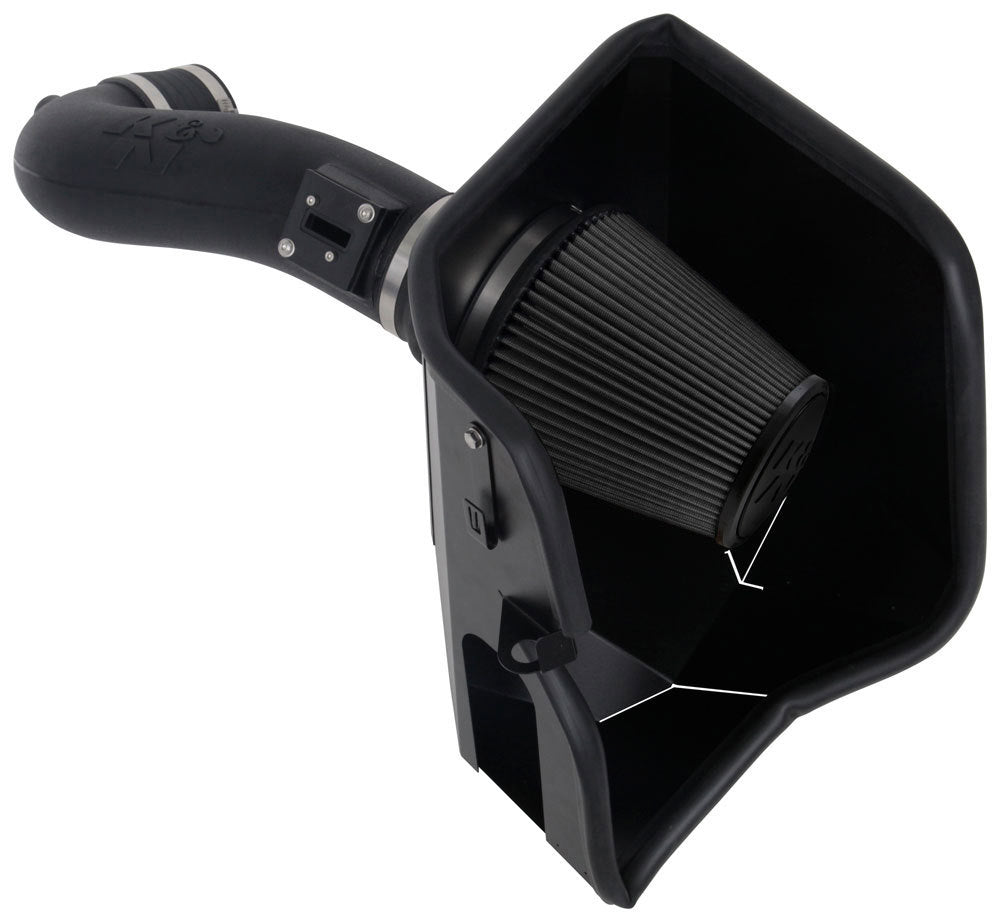 K And N Engineering Air Induction System - Reusable Dry Filter - Plastic - Black - GM GenV LT-Series - GM Fullsize SUV
