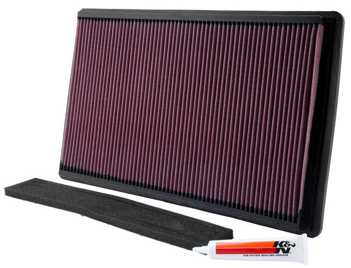 K And N Engineering Air Filter Element - Panel - 17.563 x 10.625 in - 1.063 in Tall - Reusable Cotton - Red - Chevy